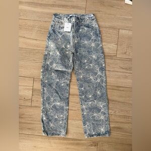 Adika Blue and White Patterned Jeans